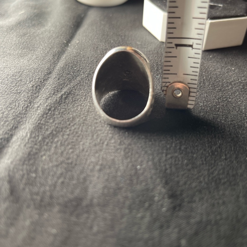 Vintage Petrified Wood Sterling Silver Ring - Picture 6 of 9